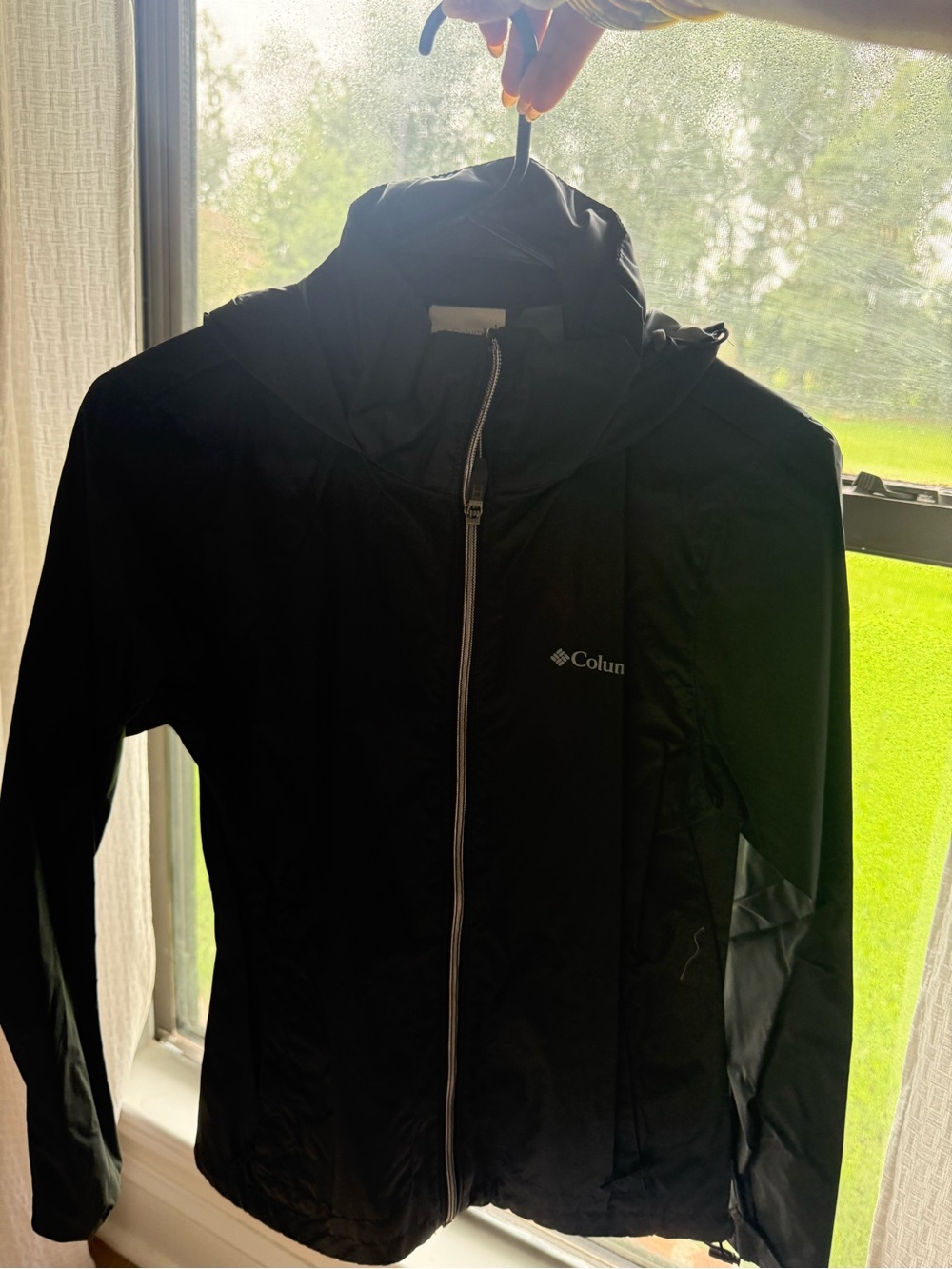 Columbia Black Hooded Windbreaker Jacket